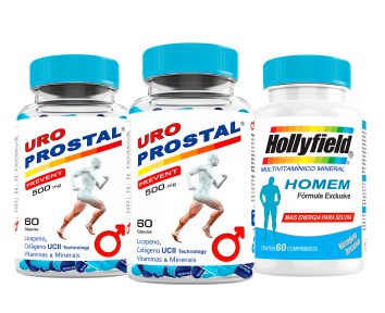 Estimulante Sexual Uroprostal 60 Caps Kit 2 + 1 Multivitamínico Hollyfield 
