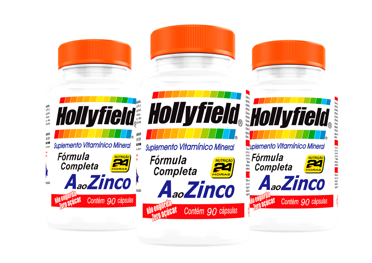 Multivitamínico Hollyfield a à Zinco 90 Cápsulas Kit com 3 