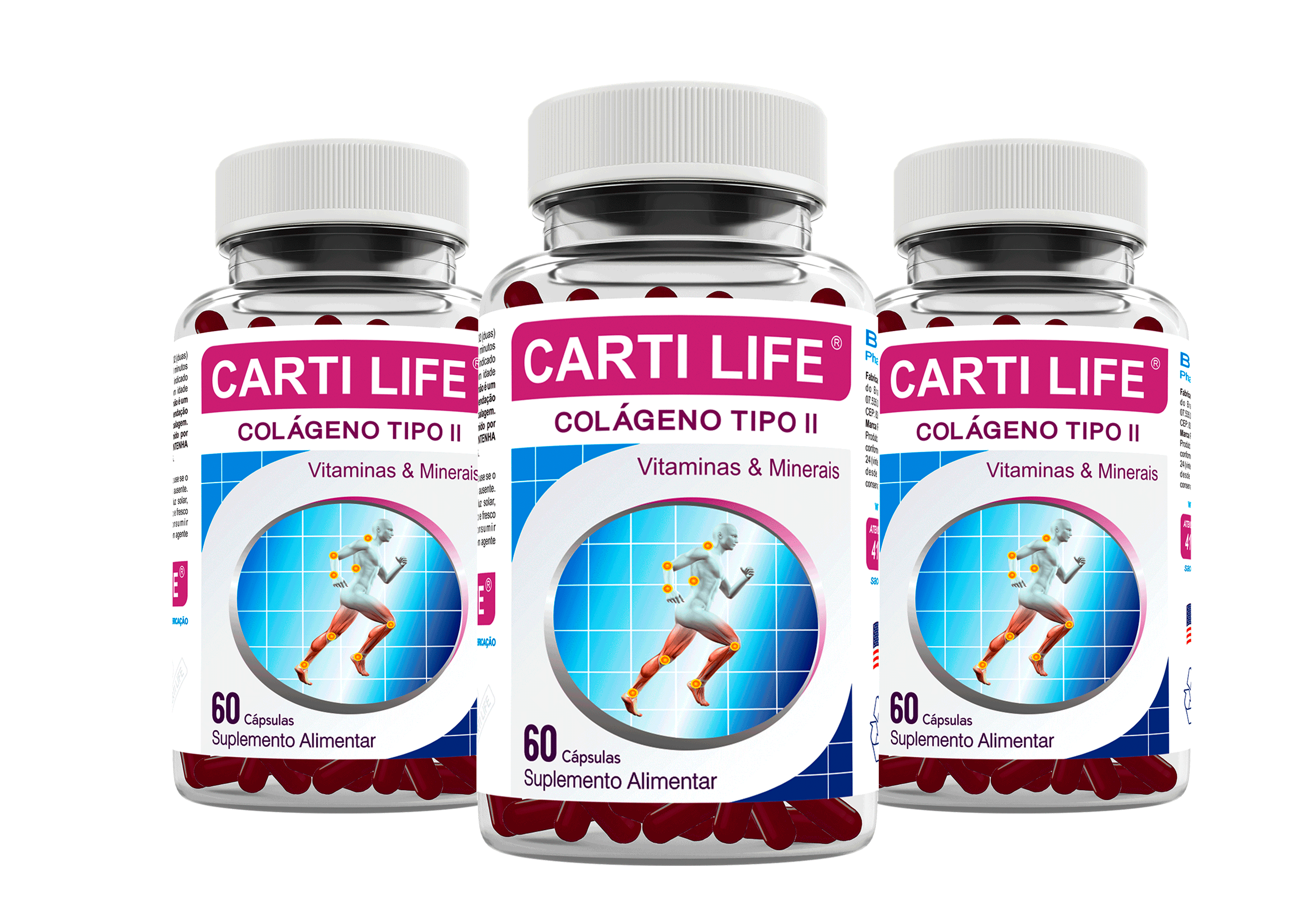Colágeno Tipo Ii Cartilife 40mg 60 Cápsulas Kit com 3 