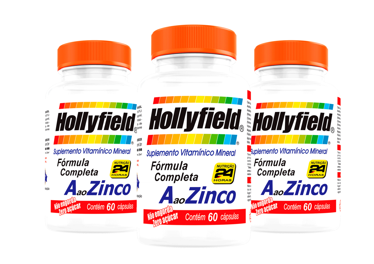 Multivitamínico Hollyfield a à Zinco 60 Cápsulas Kit com 3 