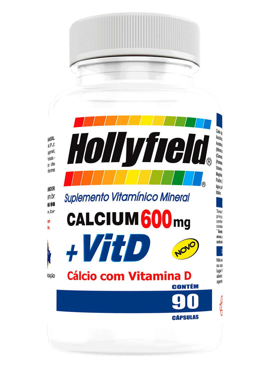 Cálcio Hollyfield 600mg 90 Cápsulas 