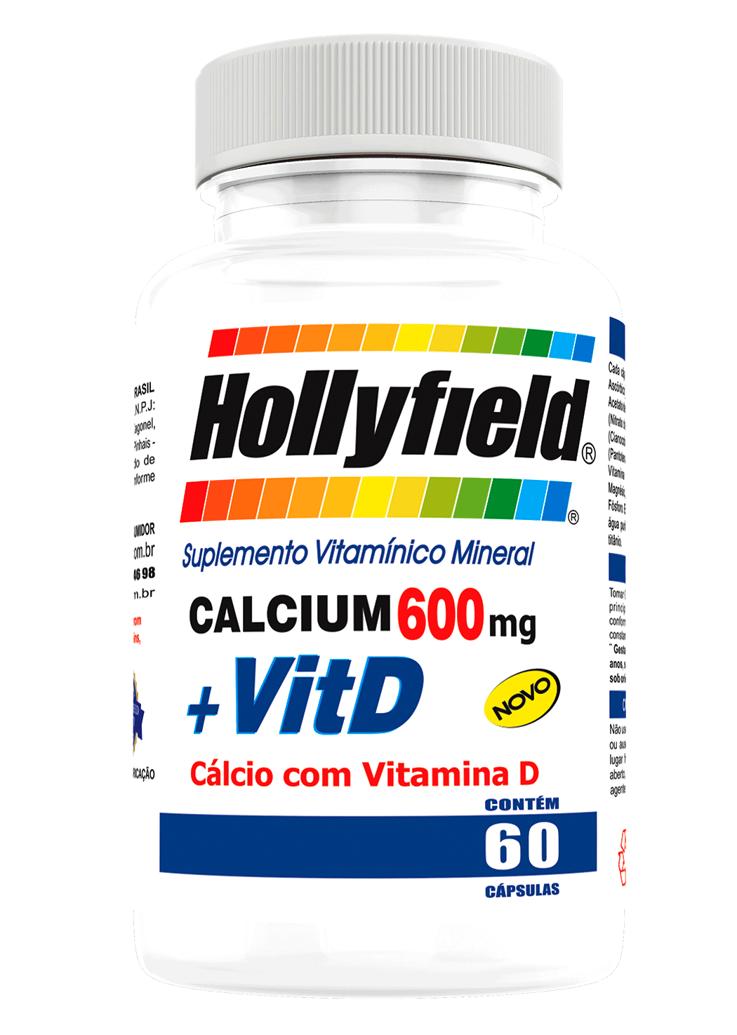 Cálcio Hollyfield 600mg 60 Cápsulas 