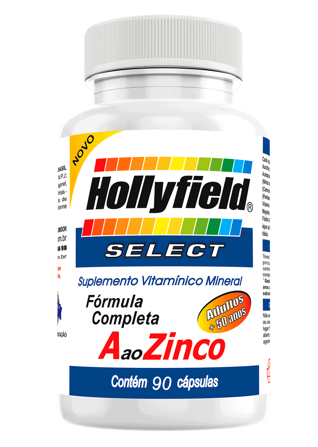 Multivitamínico Hollyfield a à Zinco Select 50+ 500mg 90 Cápsulas Kit com 3 