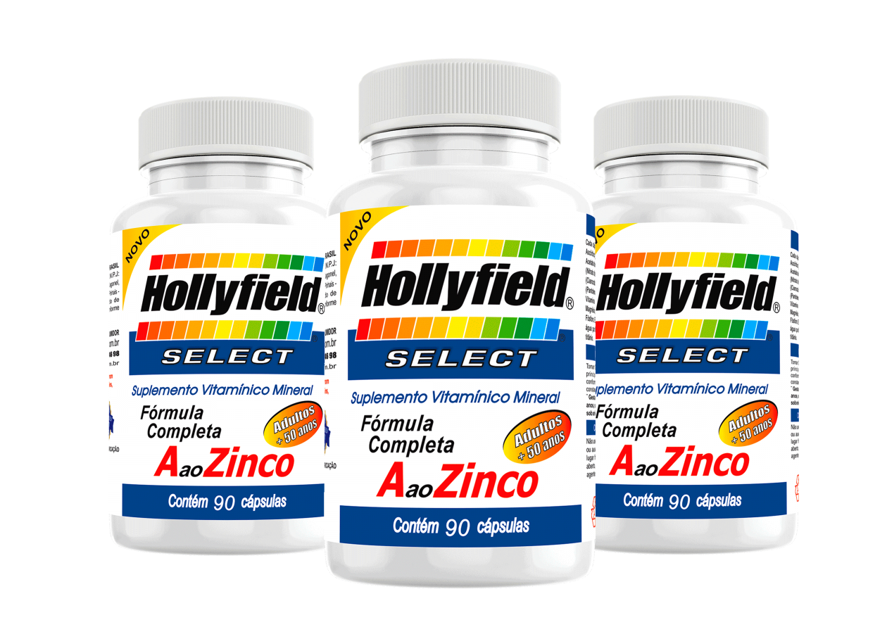 Combo 03 Unid. Hollyfield a à Zinco Select 90 Cápsulas 