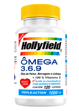 ômega 3, 6 e 9 Hollyfield 1000mg 120 Capsgel 