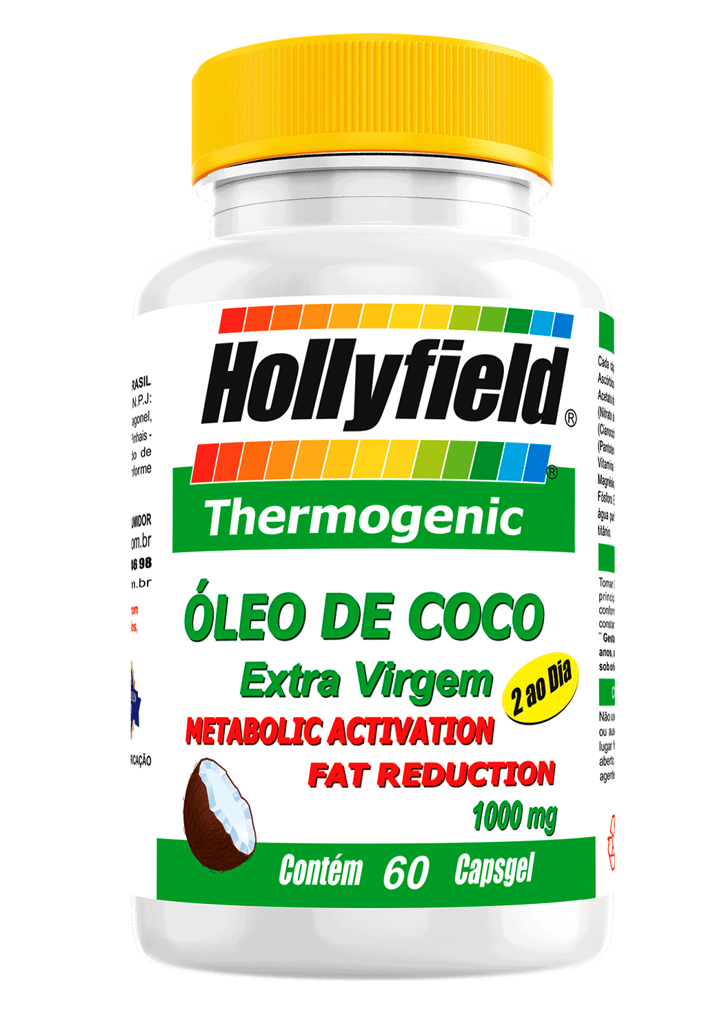 óleo de Coco Hollyfield 1000mg 60 Capsgel 