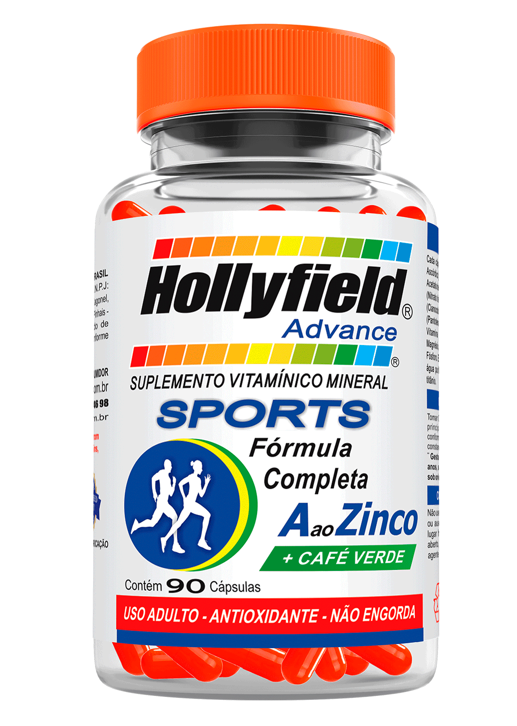 Multivitamínico Hollyfield a à Zinco Sports 700mg 90 Cápsulas 