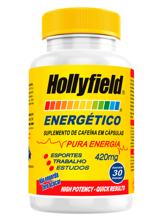 Cafeína Energético Hollyfield 400mg 30 Cápsulas 