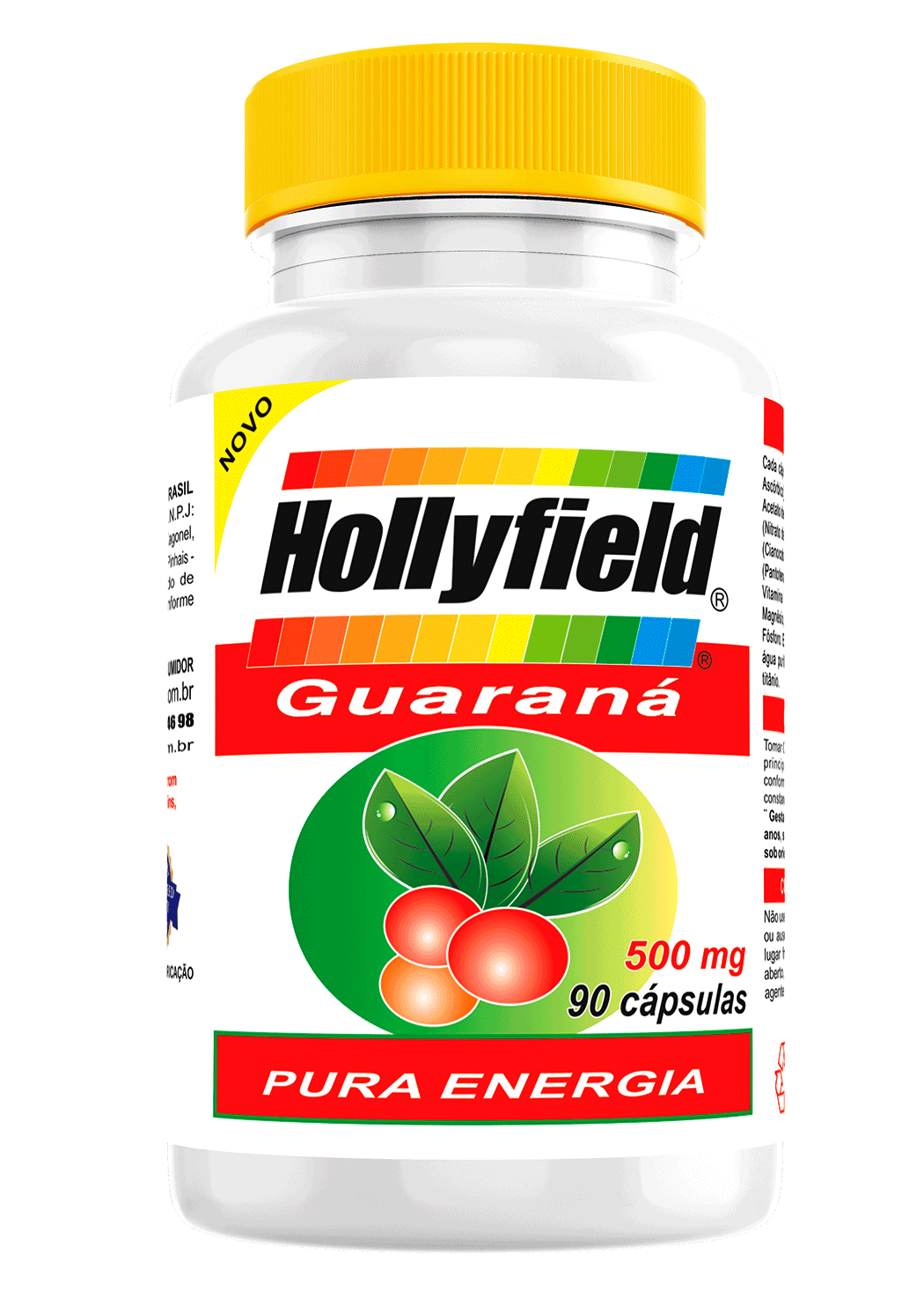 Guaraná Hollyfield Peruano 500mg 90 Cápsulas 