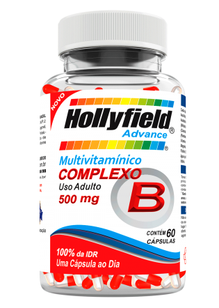 Complexo B Hollyfield Advance 500mg 60 Cápsulas 