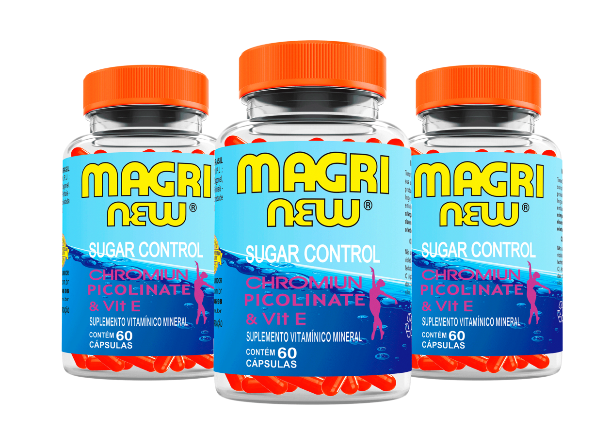 Emagrecedor Magrinew Sugar Control 500mg 60 Cápsulas Kit com 3 