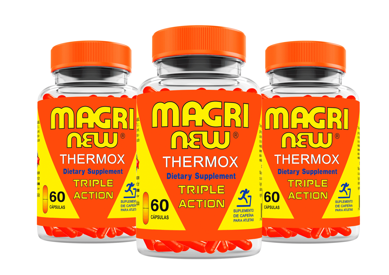 Emagrecedor Magrinew Thermox 500mg 60 Cápsulas Kit com 3 