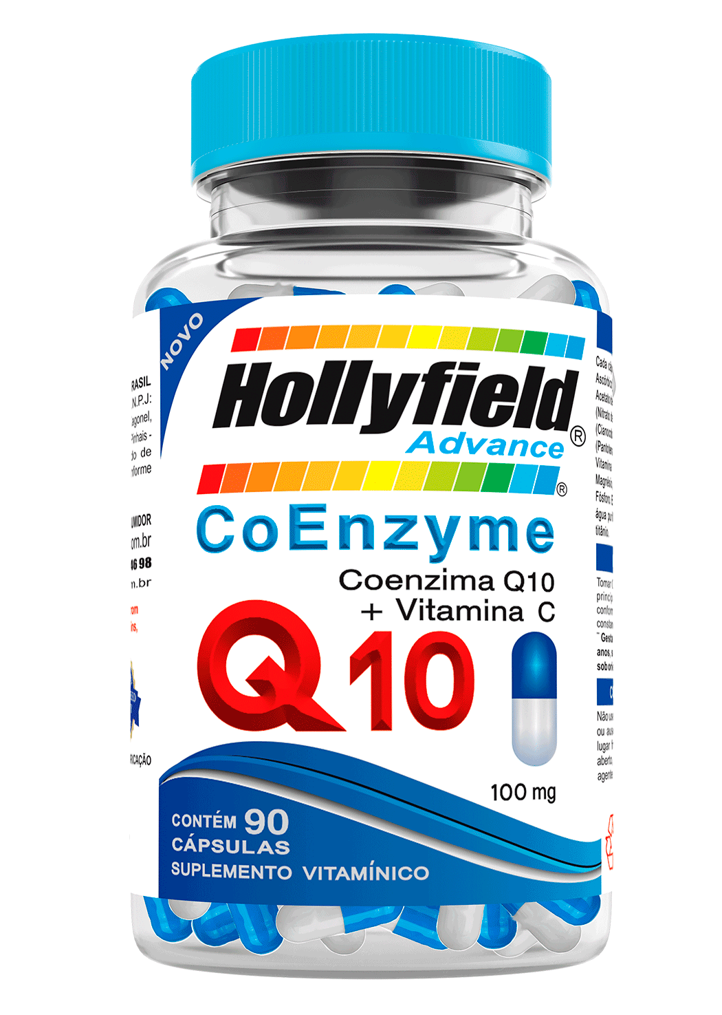 Q10 Coenzima Hollyfield + Vit C 100mg 90 Cápsulas 