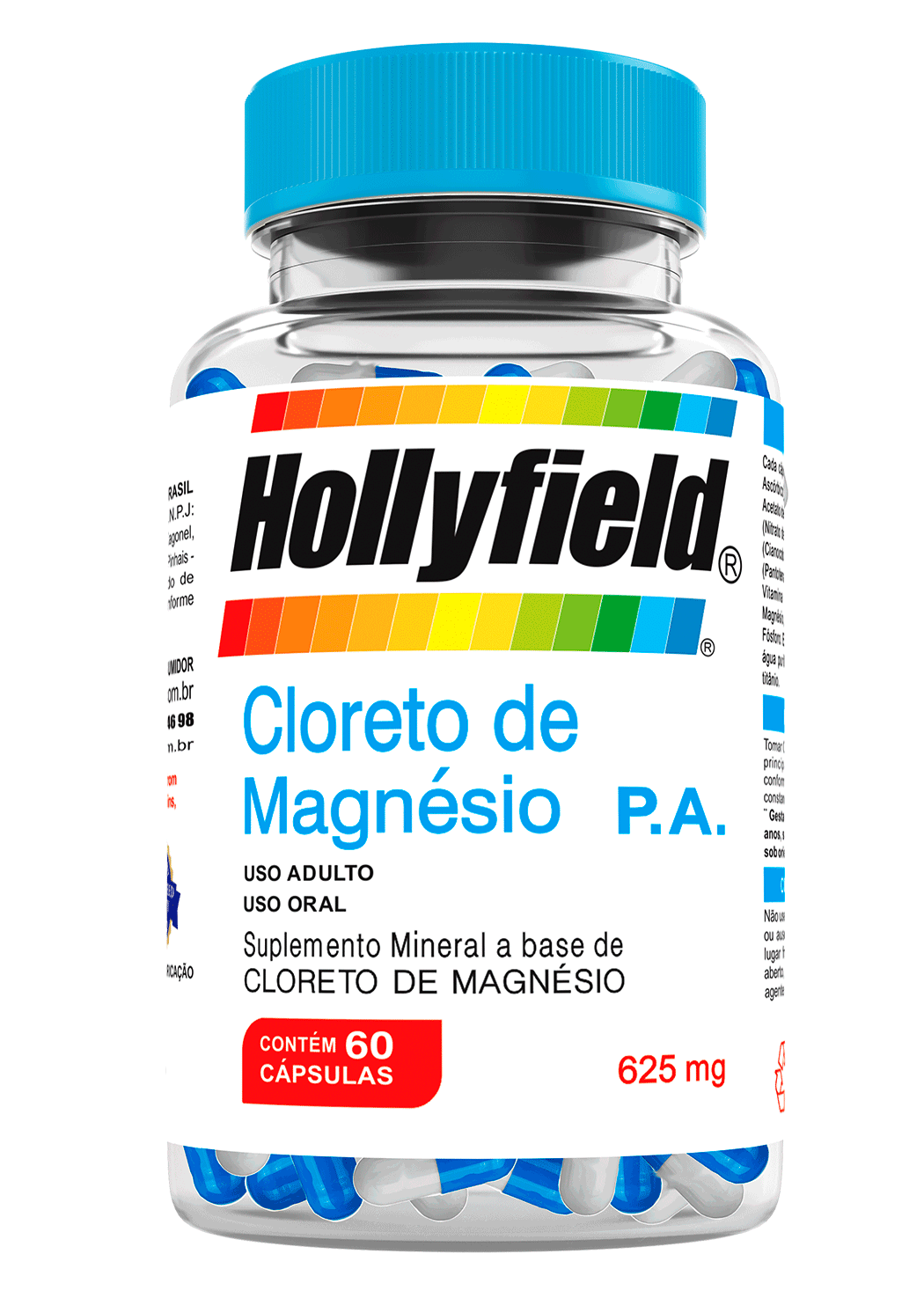 Cloreto de Magnésio Hollyfield 625mg 60 Cápsulas 