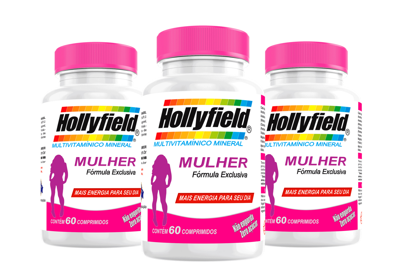 Multivitamínico Hollyfield Standard Mulher 500mg 60 Comprimidos Kit com 3 