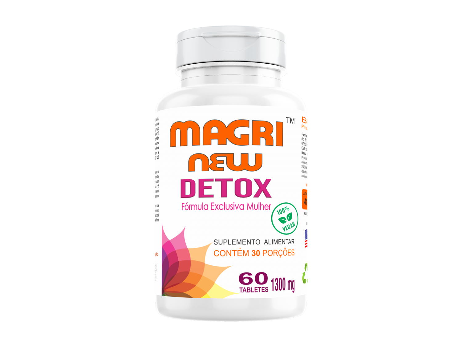 Magrinew Detox Vegan 1000mg 60 Tabletes 