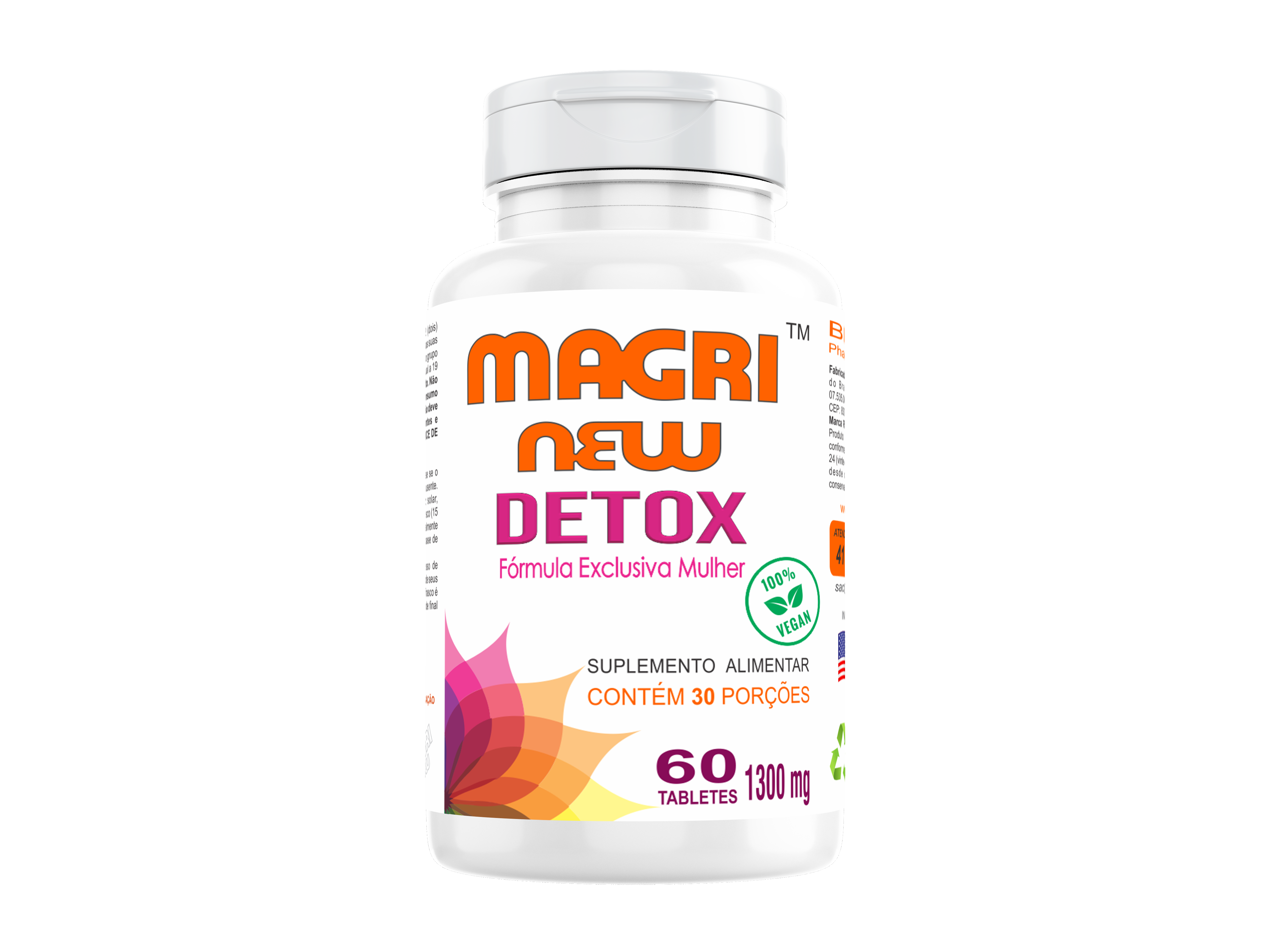 Magrinew Detox Vegan 1000mg 60 Tabletes 